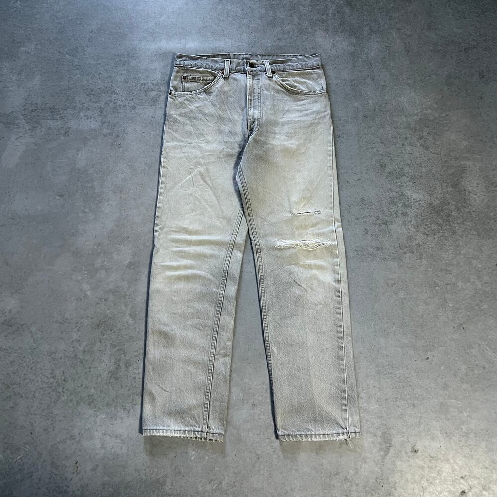 Levi's 505 Regular Fit Gray Mens Size 32x30 Jeans '87 USA Made Vintage Black Tab